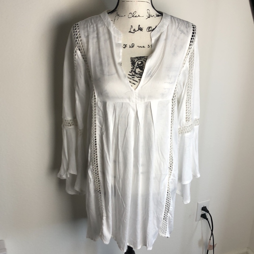 Raviya Long Flowy High Low Blouse Size M - Picture 7 of 8